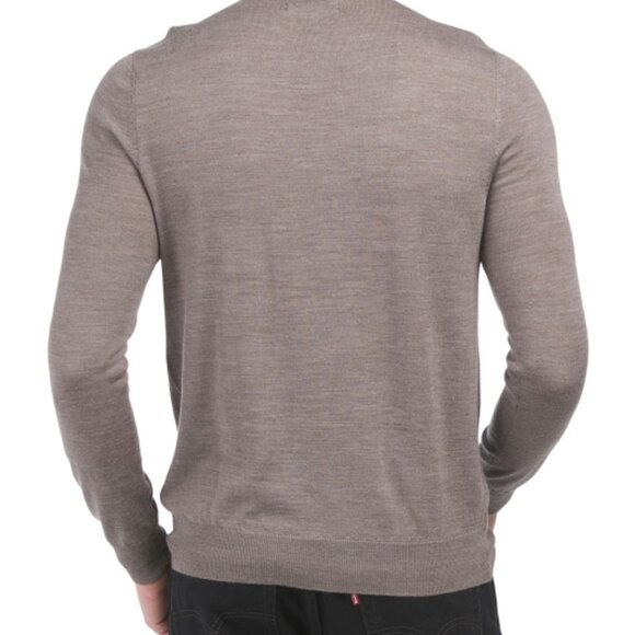 NEW LACHLAN Merino Wool Turtleneck Sweater Grey/brown for men 362tn - Picture 5 of 5